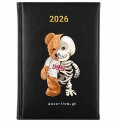 FunnyCase Könyvnaptár 2026 See Through Fekete tervező Időzítő Ajándék Wz (Kalendarz Czarny SEE THROUGH)