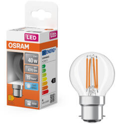 OSRAM LED izzó P45 gömb alakú B22d 4W = 40W 470lm 4000K semleges 300° Retrofit Filament CLASSIC Osram (4058075839861)