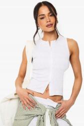 Boohoo Szürke Klasszikus Felső Blúz Nyitott Váll Bordázott Cipzár Boohoo 38