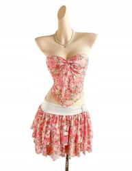 Shein Virágmintás Miniszoknya Hálós Bevarrt Rövidnadrág 36 S__s