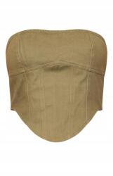 Prettylittlething Khaki Aszimmetrikus Rövid Felső Fűző Nyitott Váll Prettylittlething 32