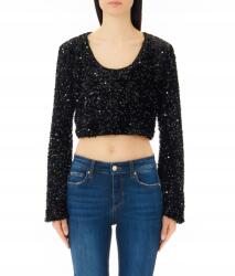 Liu Jo Fekete Díszített Flitteres Felső (34) (591193)