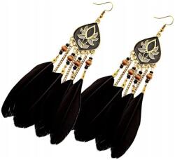 EdiBazzar Lógó, hosszú tollas fülbevaló, Boho retro stílusban (8905238365230)