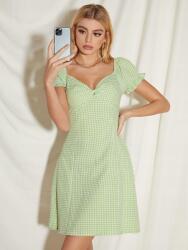 Shein Ruha Mini Kockás Vintage, Size 36, zöld, fehér