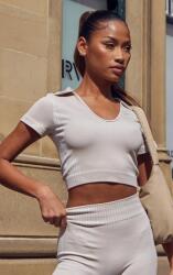 Prettylittlething KC73318 Varrat Nélküli Sport Felső Bézs Prettylittlething (11) L