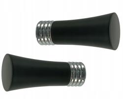 ESTAdeco Függönykarnis végzáró, fi 19 mm, modern Riva, 2 darabos készlet, Matt Fekete (końcówka RIVA 19mm czarny chrom)