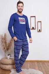  Férfi hosszú ujjú pizsama, hosszú nadrág 0041252413 Vienetta, S, sötétkék