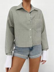 Shein LC21120 Shein Zöld Csíkos Oversize Ing (37) XL