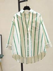 Shein DC16102 Shein Laza, Csíkos, Hosszú Ujjú Ingtunika (39) L