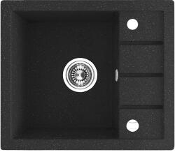 Laveo Trzynastka, 1 kamrás gránit mosogató 570x495x185 mm, fekete foltos, LAV-SBP_713T (LAV-SBP_713T)