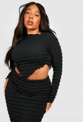 Boohoo Fekete Texturált Aszimmetrikus Top (54) (gzz51014-105)