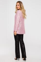 MOE Női Ágytakaró Blézer Flitteres Elegáns Alkalmi Rózsaszín 36-OS