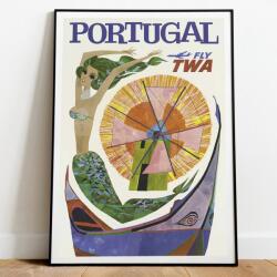  Utazó poszter falra Portugália A3 (Plakat Podróżniczy Podróże Vintage 9)