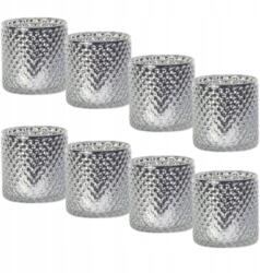  8x Stílusos üveg dekoratív teamécsestartó tea light teamécsestartó virágtartó fedél