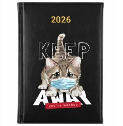 FunnyCase Könyvnaptár 2026 Keep Youre Warned Fekete Tervező Ajándék Minták (Kalendarz Czarny KEEP YOURE WARNED)