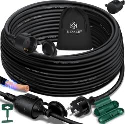  Kesser 10 m-es egyfázisú hosszabbító, 1 db, fekete színű, Kültéri, kerti használatra (4255598301268)