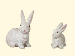 Włoska Betlehem figurák- 2 db fehér nyuszi 2, 5cm magas 8-12cm magas figurákhoz
