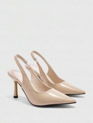 Shein T21113 Bézs Magassarkú Cipő Szabad Sarkú Magassarkúval (39) 39 (sx25021720525222222)