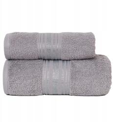 Markizeta Oskar pamut törölköző 70x140 sötétszürke bordó, pezsgőszínű cérnával (R00009/RB0/007/070140/1)