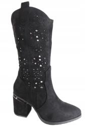  Kafeini csizma H152-1 MÉRET37 Fekete Áttört velúr (h152-1)