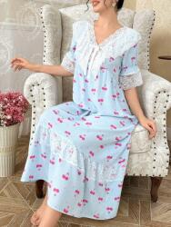 Shein KC71118 Shein Csipkés Nyomott Mintás Hálóruha (40) L