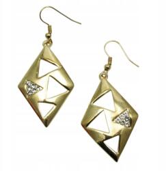 Fém lógós fülbevaló strasszokkal (0611-635 AS)