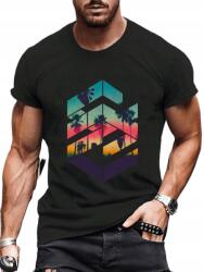 Shein Póló Fekete Színes Nyomtatás L__L