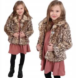 Young Dimension Leopárdmintás lányka kabát, meleg szőrme kislánynak 5-6év 116cm (3916905_0506_)