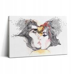 Wallfluent Vászonkép Canvas Felakasztható Iroda Absztrakt Szerelmes Csók Párok (010030010150000074805)