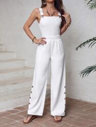 Shein T44204 Shein Tall Fehér Farmer Overál Vállpántokkal L