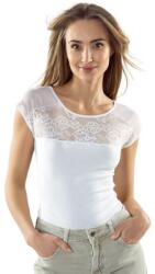 Eldar Marita női topp csipkés dekoltázzsal, fehér, L