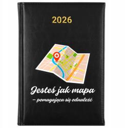 FunnyCase Naptár A5 2026 Ajándék Pedagógusnapi Határidőnapló Olyan Vagy, Mint Térkép (Kalendarz Czarny Jesteś Jak Mapa)