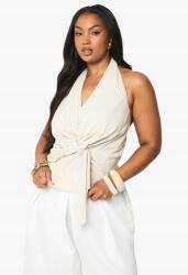 Boohoo Bézs Csíkos Nyakú Felső Megkötős Nyitott Hátrésszel Boohoo 46