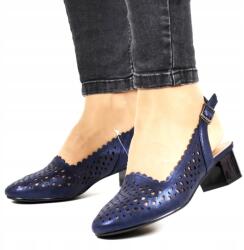 Potocki Sötétkék Sarok Nélküli Női Áttört Magassarkú Cipő Lyukas Pánt (12579 GRANAT)