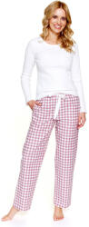 DN Nightwear Mauvis női pizsama, fehér, pamut és flanel, XL