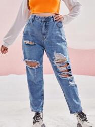 Shein HC41202 Shein Szakadt Farmernadrág Magas Derekú 6XL