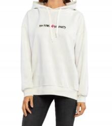  Fehér Kapucnis Pulóver Pamut Nyomott Mintás Gyöngyökkel 34 Xs__xs