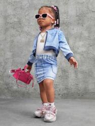 Shein Gyerek Rövid Cipzáras Pulóver Kék 18-24 M-CY__92