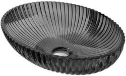 Mexen Zira, üveg pultra szerelhető mosdó 53 × 35 cm, fekete, 24175370 (24175370)