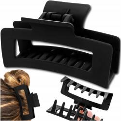  Fekete kontytű, téglalap alakú csattal, erős, nagy méretű, francia stílusú (Plastikowa czarna spinka do włosów klamra)