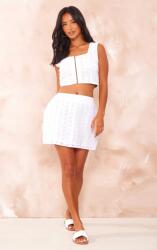 Prettylittlething Fehér Mini Szoknya Hímzés (42) (564169)