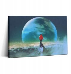 Wallfluent Vászonkép Canvas Prémium Étkező Ember a Holdon 30x20 cm (010030010150000075222)