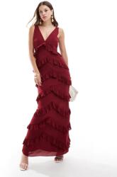 Pretty Lavish IC47102 Pretty Lavis Báli Ruha Maxi Fodros V-nyakkivágással (33) M