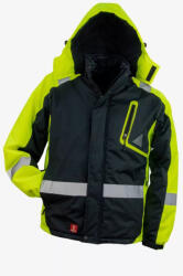 Urgent Y-263 melegen bélelt téli munkavédelmi kabát fekete/neon színben (DT-URG-Y-263-KAB-YE-5XL)
