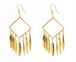 Függő rombusz fülbevaló arany színben (0615-538 AS)