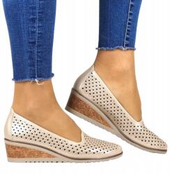  Áttört Tornacipő Női Cipő Arany Bézs Kivágott Felső (iBUTY 12018 BEŻ)