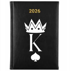FunnyCase Könyvnaptár 2026 King Fekete tervező Napló Határidőnapló Ajándék Wz (Kalendarz Czarny KING)