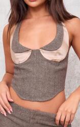 Prettylittlething KC44220 Halszálka Mintás Aszimmetrikus Szatén Felső Prettylittlething (12) Xs