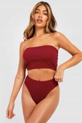 Boohoo Bordo Mintás Bikini Alsó (34-es méret) (GZZ54924-204)