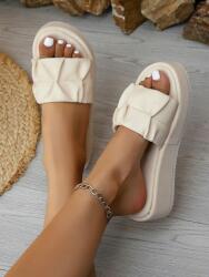 Shein T43102 Shein Flip-flop Papucs Ekrü Platformon (41) 38 (sx25051620157586820)